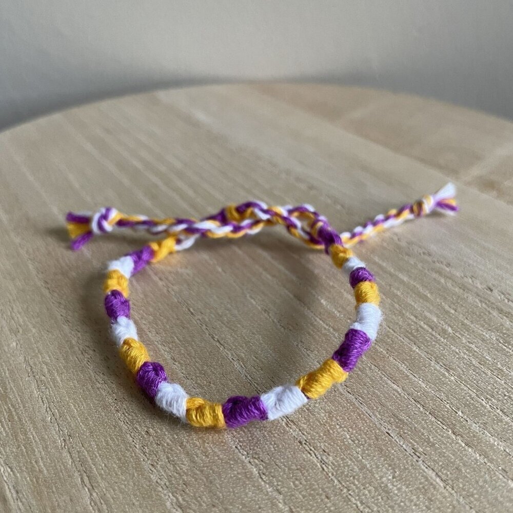 Minnesota Vikings Bracelet, anklet, trendy, comfortable, tie, embroidery thread,